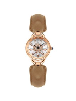 Sansi Mayo - Aurora Analog Round Silver Dial Watch for Women-Sm-L-0115-Be-Rg-S (Medium)