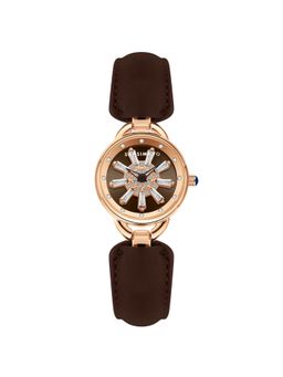 Sansi Mayo - Aurora Analog Round Brown Dial Watch for Women-Sm-L-0115-Br-Rg-Br (Medium)