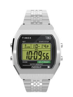 Timex - T80 Digital Rectangular Grey Dial Watch for Unisex-Tw2V74200X8 (Medium)