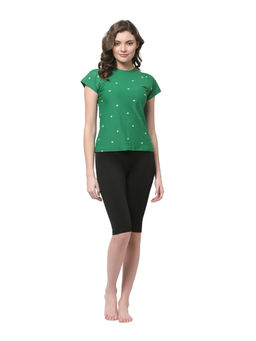 Cukoo - Printed Green Black Two Piece Swimwear Set