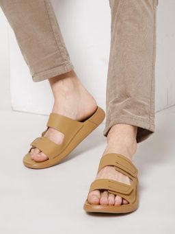 NoStrain - Camel Tan Parallel High Arch Support Sandals for Men