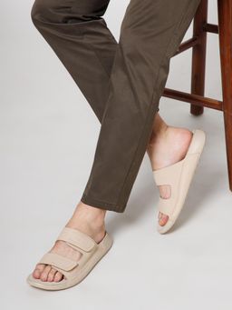 NoStrain - Beige Parallel High Arch Support Sandals for Men
