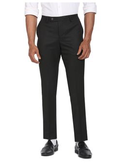 Arrow - Men Black Solid Hudson Tailored Fit Formal Trousers