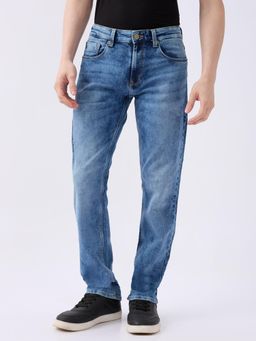 Spykar - Mid Blue Mid Rise Comfort Fit Casual Jeans for Men