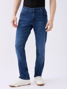 Spykar - Dark Blue Mid Rise Regular Fit Casual Jeans for Men