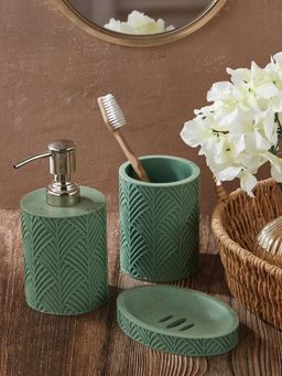 Fabindia - Green Shail Bath Set Ceramic (Set of 3)