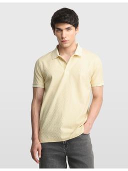 Arrow - Yellow Textured Poetic Outdoor Polo T-shirt