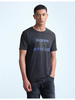 Flying Machine - Blue Typography Regular Fit T-shirt