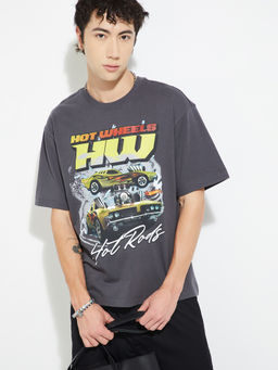 max - Grey Hot Wheels Graphic Print Oversized T-shirt