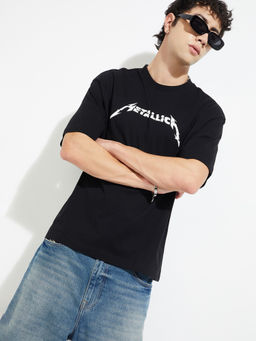 max - Black Metallica Oversized T-shirt