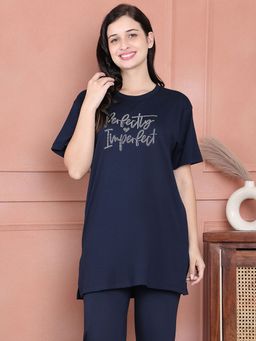 Kanvin - Women Long Navy Blue T-Shirt ()