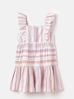 United Colors of Benetton - Regular Fit Square Neck Striped Dress