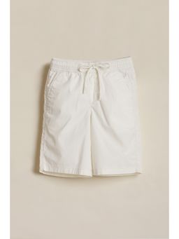 Allen Solly - Boys White Regular Fit Solid Shorts