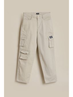 Allen Solly - Boys Beige Solid Trouser