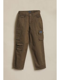 Allen Solly - Boys Brown Solid Trouser
