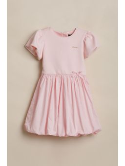 Allen Solly - Girls Pink Solid Knee Length Casual Dress