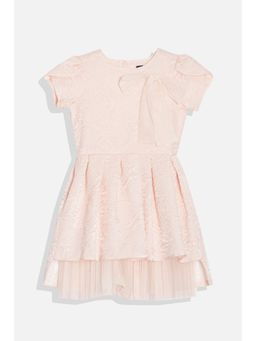 Allen Solly - Girls Pink Textured Knee Length Casual Dress