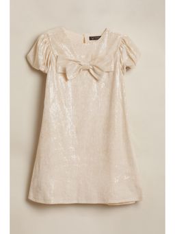 Allen Solly - Girls Beige Knee Length Party Dress
