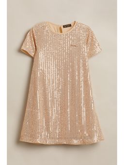 Allen Solly - Girls Beige Knee Length Party Dress