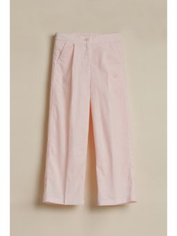 Allen Solly - Girls Light Pink Solid Trouser