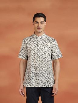 Fabindia - Men Beige Printed Shirt
