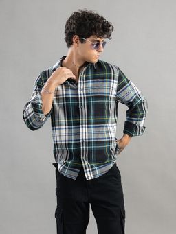 Club York - Men Teal Checks Casual Shirt