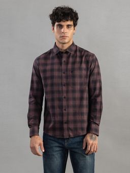 Club York - Men Brown Checks Casual Shirt