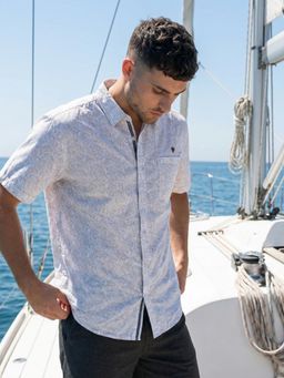 KUONS AVENUE - Men White Floral Printed Shirt