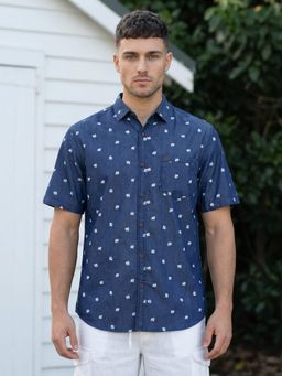 KUONS AVENUE - Men Blue Printed Shirt