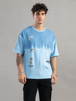 Club York - Men Blue Printed T-shirt