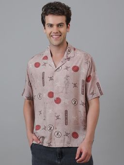 Free Authority - Men Beige Graphic Printed Shirt