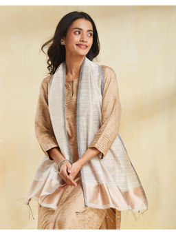 Fabindia - Beige Cotton Silk Stole