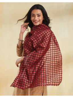 Fabindia - Maroon Silk Hand Woven Stole