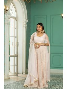 MONK & MEI - Pink Opal Cape with Blouse and Sharara (Set of 3)
