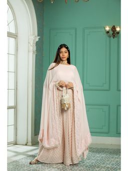 MONK & MEI - Pink Ruby Cape Top with Sharara (Set of 2)