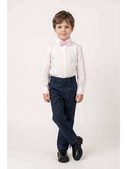One Friday - Boys White Cotton Poplin Slim Fit Shirt