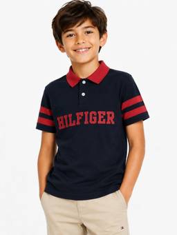Tommy Hilfiger - Boys Logo Regular Fit Cotton Polo T-Shirt