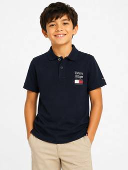 Tommy Hilfiger - Boys Logo Regular Fit Cotton Polo T-Shirt