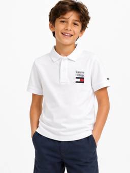 Tommy Hilfiger - Boys Logo Regular Fit Cotton Polo T-Shirt