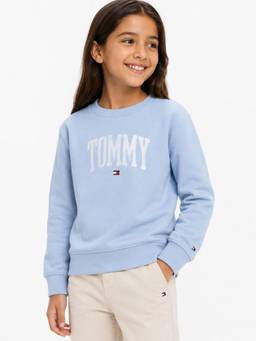 Tommy Hilfiger - Girls Regular Fit Cotton Crew Neck Sweatshirt