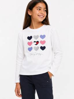 Tommy Hilfiger - Girls Graphic Regular Fit Cotton T-Shirt