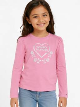 Tommy Hilfiger - Girls Embellished Regular Fit Cotton T-Shirt