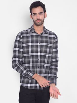 CRIMSOUNE CLUB - Men Grey Checked Shirt