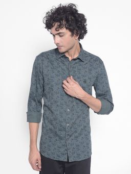 CRIMSOUNE CLUB - Men Green Printed Shirt