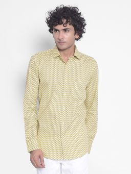CRIMSOUNE CLUB - Men Olive Printed Shirt