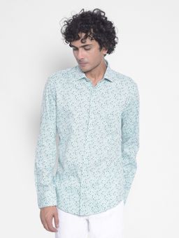 CRIMSOUNE CLUB - Men Green Floral Shirt