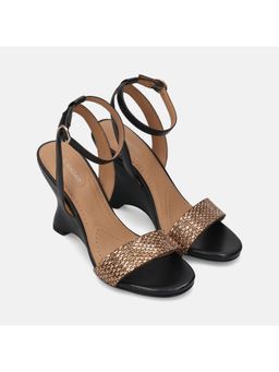 BAGATT - Hatti Womens Black Leather Wedges Heels