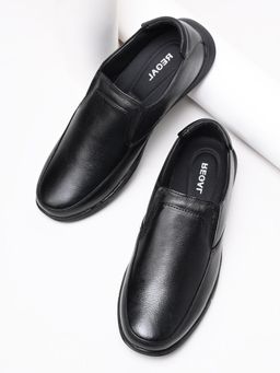REGAL - Black Mens Comfort Leather Slip On Loafers