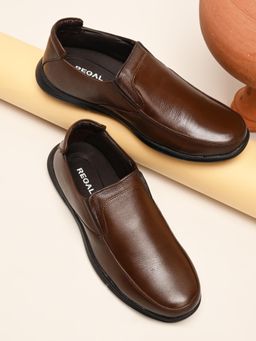 REGAL - Brown Mens Comfort Leather Slip On Loafers