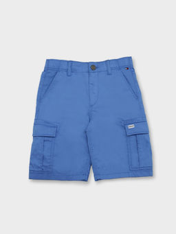 Tommy Hilfiger - Boys Solid Straight-Fit Blue Shorts